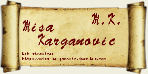 Miša Karganović vizit kartica